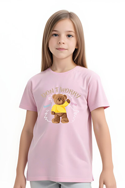 panios kids Tricou cu mânecă scurtă pentru fetiță cu imprimeu Worry Bear