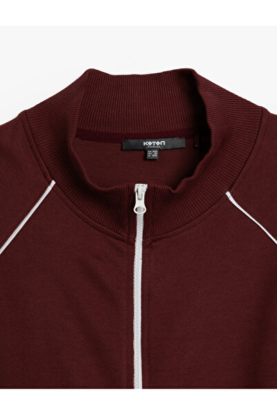 Koton Φούτερ με μακρυμάνικο βαμβακερό μείγμα με φερμουάρ και λεπτομέρεια τσέπης