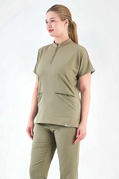 Owlet Medikal Lycra Green Zipper Detailed Surgical Suit