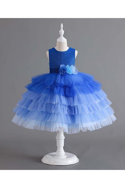 Mark & Mia Mark & Mia Ombre Sequined Party Dress with Rose Detailing - Blue