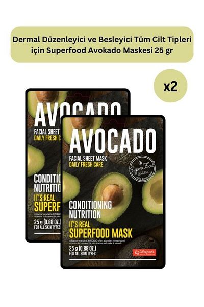Dermal 25gr Set of 2 - Superfood Avocado Mask for Regulating and Nourishing - All Skin Types