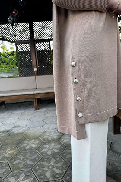 Rabia Şamlı Μπεζ πλεκτό τούνικ Sevda