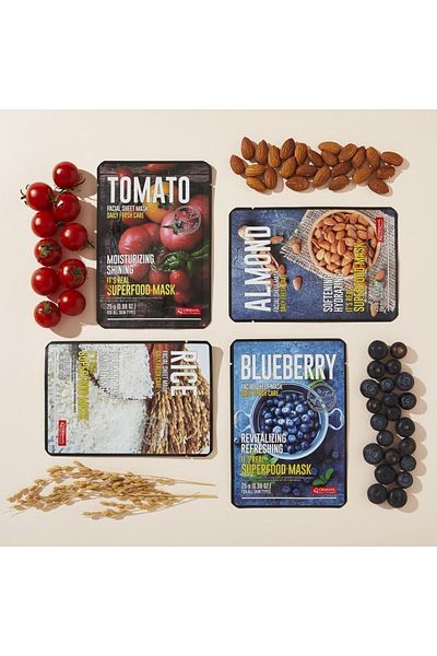 Dermal 5 Pieces Superfood Almond Face Mask - Moisturizing and Softening, for All Skin Types