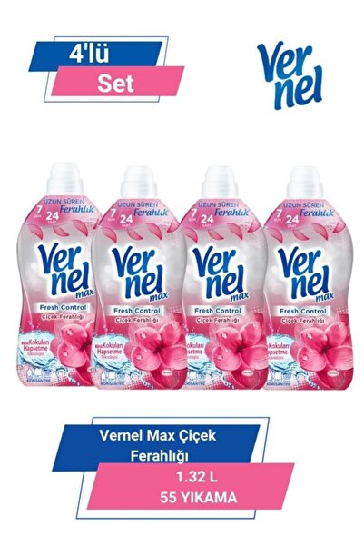 Vernel Max Çiçek Ferahlığı 1.32l 55 Yıkama 4'lü Set