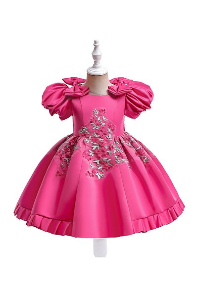 Mark & Mia Mark & Mia Bow Detail and Floral Embroidered Dress - Pink