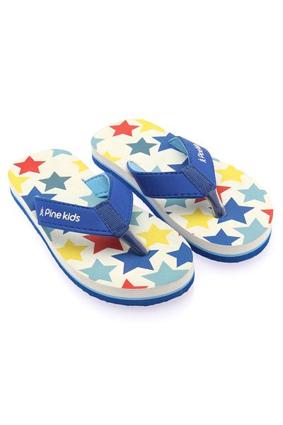 Pine kids صندل باين كيدز سهل الارتداء بطبعة نجوم - أبيض