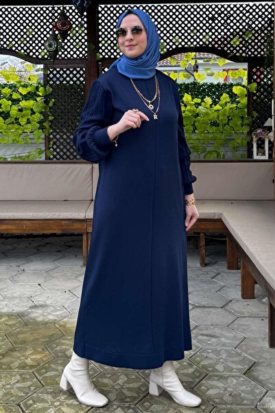 Rabia Şamlı Πλεκτό φόρεμα σε μπλε ναυτικό χρώμα Ecem