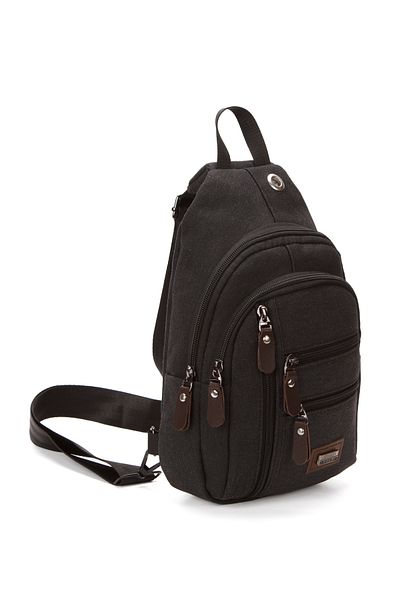 Fiyaka Nw-2207 Geantă Bodybag Kanvans Neagră
