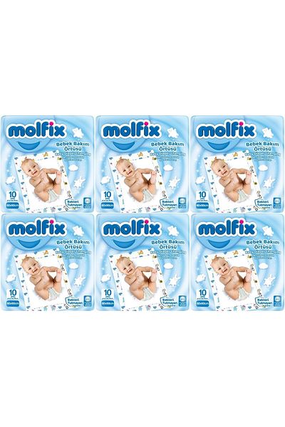 Molfix Baby Care Diaper Cover Set of 6 60 Pieces (6Pk*10)
