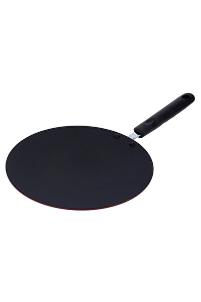 DELCASA 26Cm Long Handle Non-Stick Tawa - Frying Pan, Black-Coated Aluminum S...