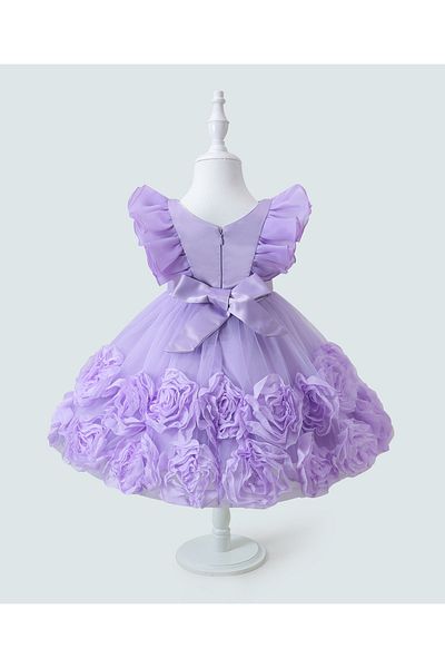 Mark & Mia Mark & Mia Bow and Intricate Rose Detailing Dress - Purple