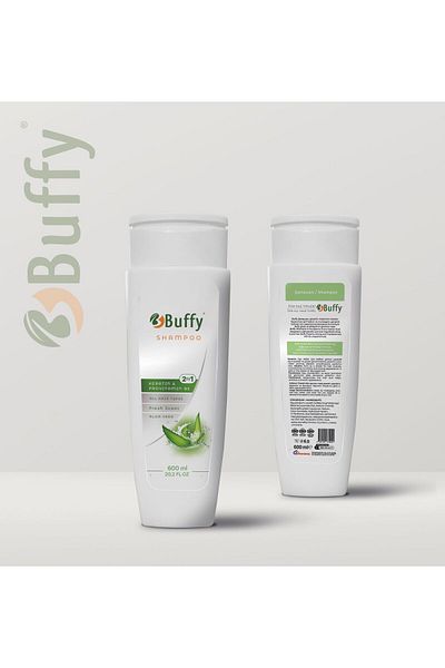 BUFFY 2 in 1 Shampoo - Aloe Vera & Keratin (600 ml)