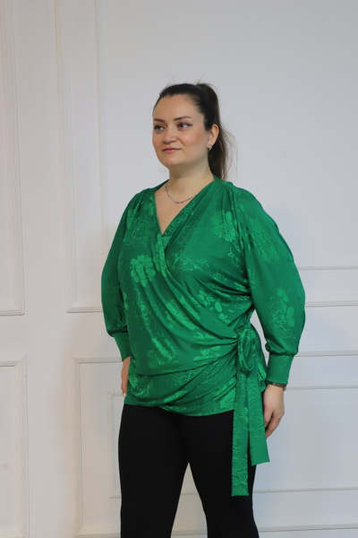 Bedrinxxl Büyük Beden Green Bluz