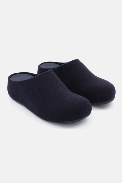 Fitflop Women Shuv Felt Slip On Clogs, Navy Blue