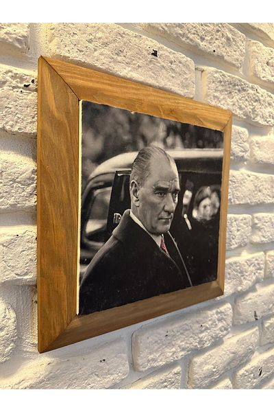 woodhomeworks Панел за картина с масивна рамка от естествен камък и мрамор 26x26 см