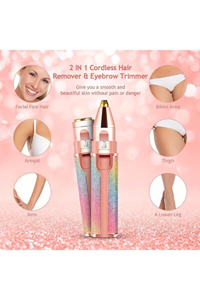 AYACO Simli Şarjlı Tüy Kıl Alma Kaş Bıyık Unisex Yüz Bakım Tıraş Aleti Epilas...