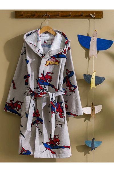 LC Waikiki Lcw Home Gray Printed Boys' Bathrobe