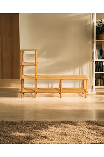 wudie Ahşap Kitaplıklı TV Ünitesi , Modern , Şık