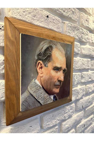 woodhomeworks Панел за картина с масивна рамка от естествен камък и мрамор 26x26 см