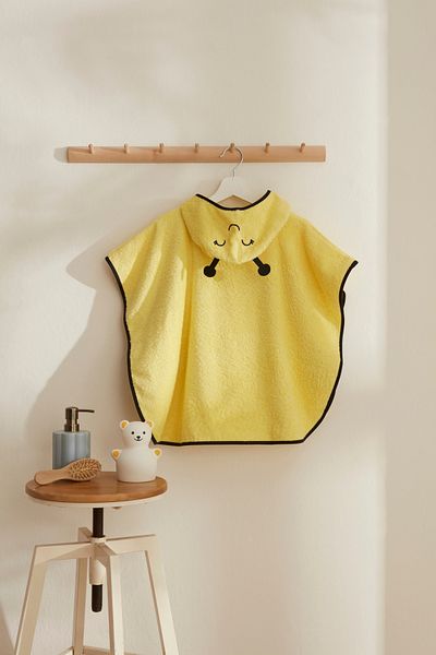 Karaca Home Poncho pentru bebeluși Little Bee 100% bumbac galben