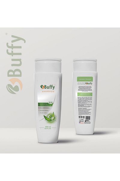 BUFFY 2 in 1 Shampoo - Aloe Vera & Keratin (400 ml)