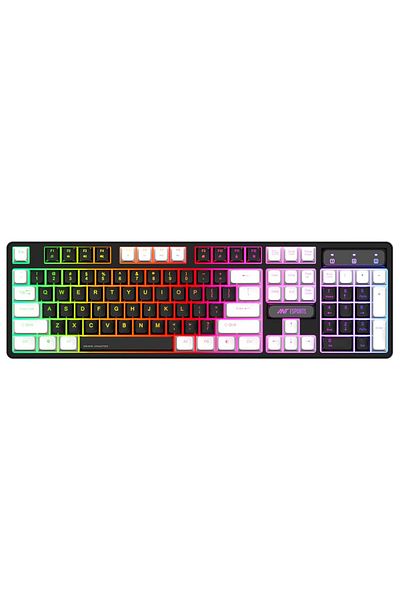 Ant Esports MK1400 Pro Backlit Gaming Keyboard with Double Injection Keycaps, Spill-Resistant, USB Wired