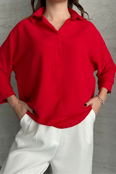 macharel jeans Women's Ayrobin Fabric Three Quarter Sleeve Shirt