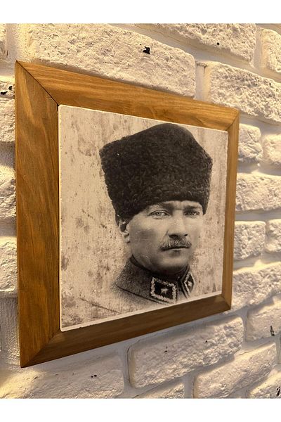 woodhomeworks Панел за картина с масивна рамка от естествен камък и мрамор 26x26 см