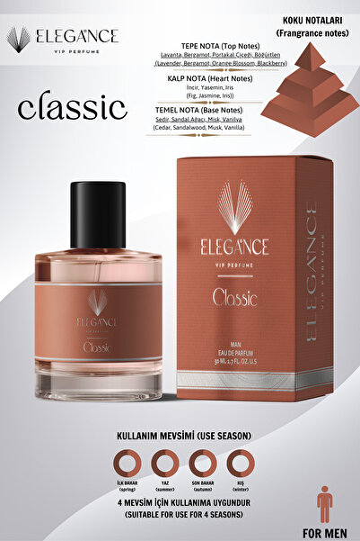 silver elegance vip perfume Classic 50 Ml Edp Erkek Parfümü for Men.