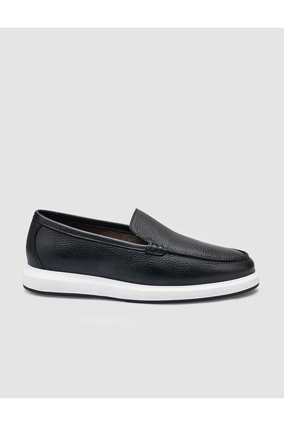 Cabani 100% Genuine Leather Black Men's Casual Shoes