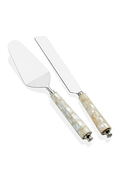 RİVO HOME DECOR Pearl Cake Serving Set 2 Pieces