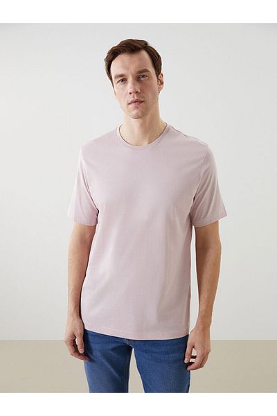 LC Waikiki Basic Plum Crew Neck Combed Cotton Men's T-Shirt