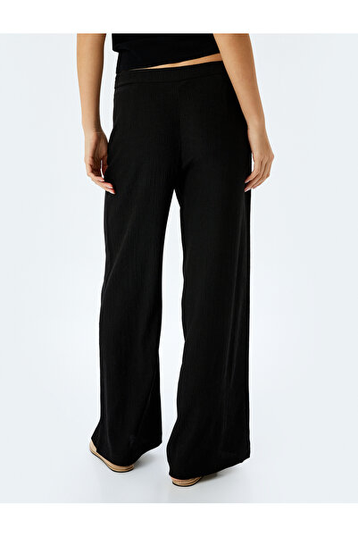 Koton Dokulu Yüksek Bel Bol Paça Pantolon