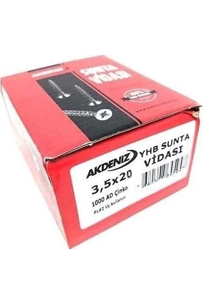 Akdeniz Sunta Vidası 3.5x20 Mm 1000 Li