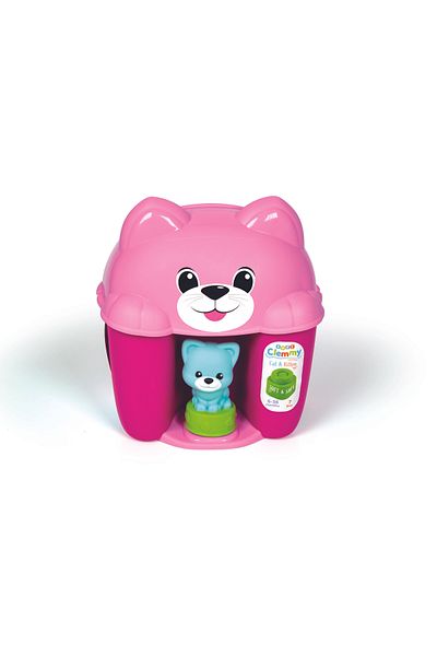 CLEMENTONI Soft Clemmy- Cat Bucket With Blocks Toy(7 PCS)- For Kids 6 Months+ Years Old
