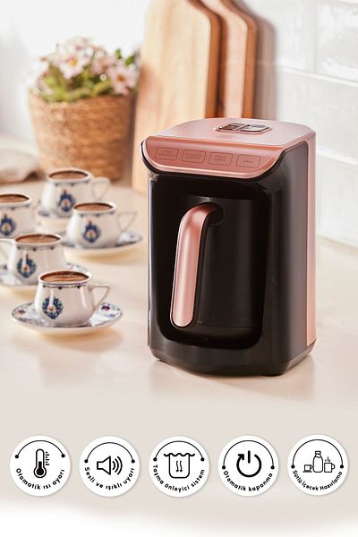 Karaca Rosegold Memory Ember Turkish Coffee Machine with Milk