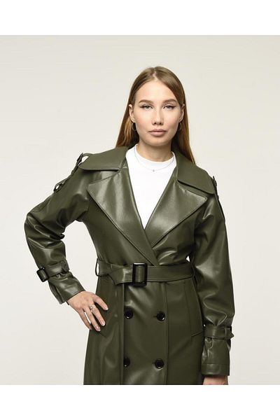 Jamila Leather Women's Trench Coat