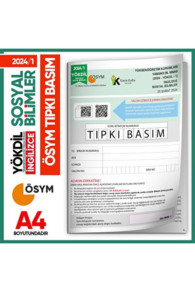 Karakutu Yayınları 2024/1 YÖKDİL İngilizce SOSYAL BİLİMLER ÖSYM Çıkmış Soru T...
