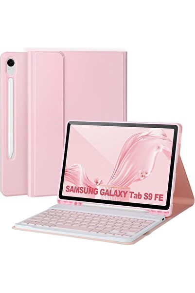 TEKNETSTORE Samsung Galaxy Tab S9 Fe 10.9" Q Türkçe Klavyeli Kılıf Kalem Bölmeli Bluetooth Özellikli Standlı
