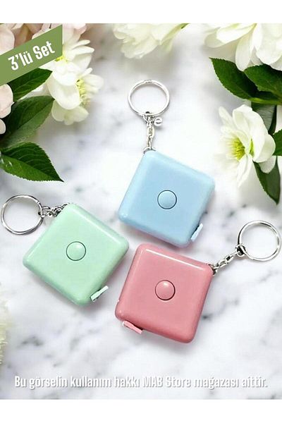 Mabs Tech 1.5 Meter Automatic Wrap Square Mini Tape Measure Set of 3 - Key Chain Roller Tailor Measuring Tape 150 cm
