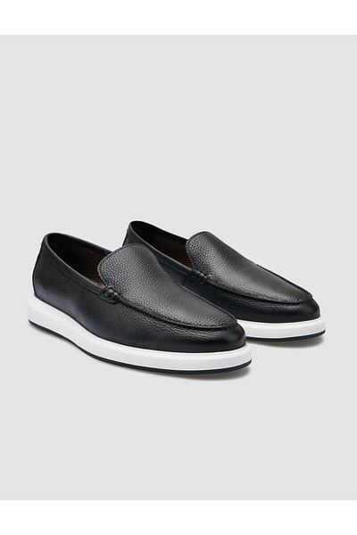 Cabani 100% Genuine Leather Black Men's Casual Shoes