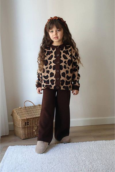JELİBOOM Leopard Patterned Knitwear Set