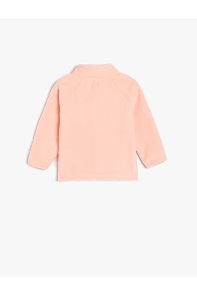 Koton Zippered Stand Collar Long Sleeve Fleece Sweatshirt