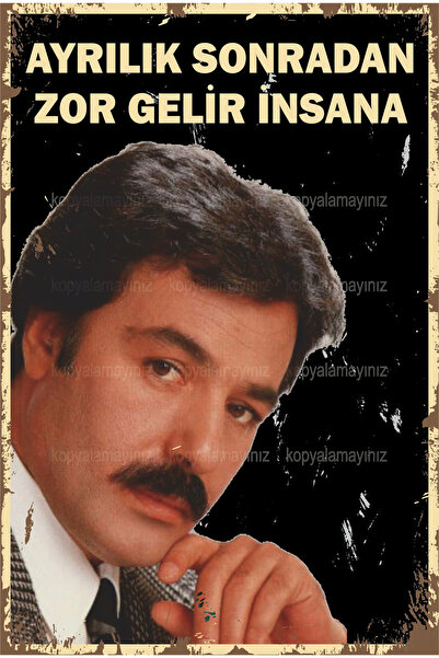 Hayat Poster ferdi tayfur arabesk müzik şarkı sözü ayrılık sonradan zor gelir insana tablo retro ahşap poster