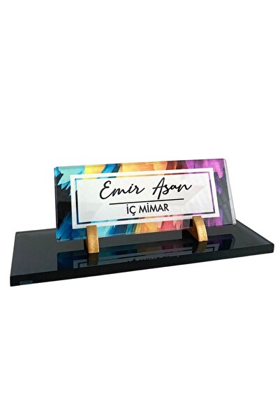 Suba Kristal Uv Baskılı Kristal Masa İsimliği Ofis Hediyesi Kristal İsimlik C...