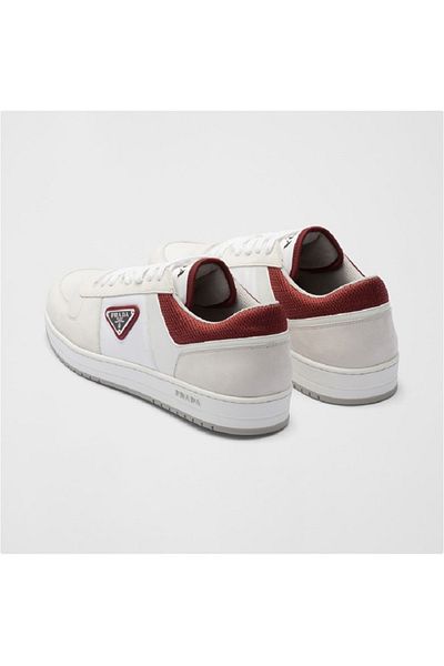 Prada Sport Leather Sneaker with Metal Logo