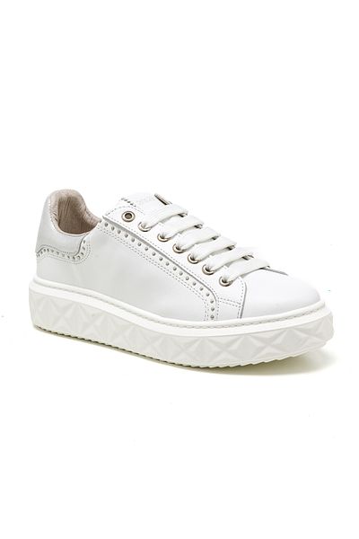 John May Tenis pentru femei / fete Casual MAR-25Y-209 alb-argintiu metalic
