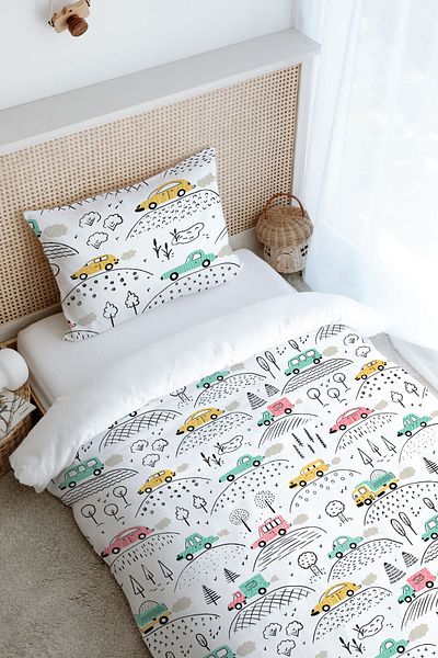 Tuğba Kuğu Single Duvet Cover Set - Iconic Series - Cars (160X220)