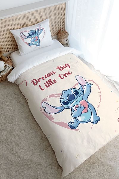 Tuğba Kuğu Single Duvet Cover Set (160X220) - Cartoon Series - Blue Cute Creature