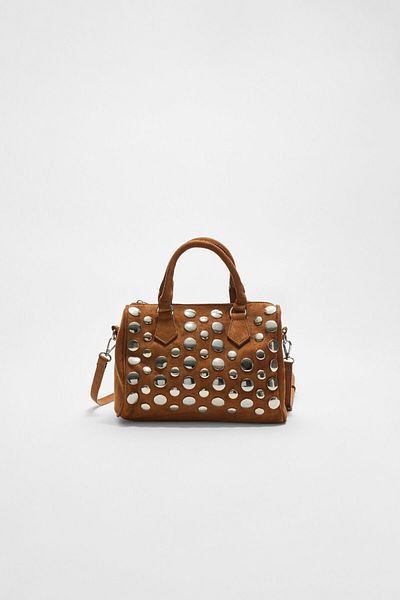 Stradivarius Large studded bowling bag